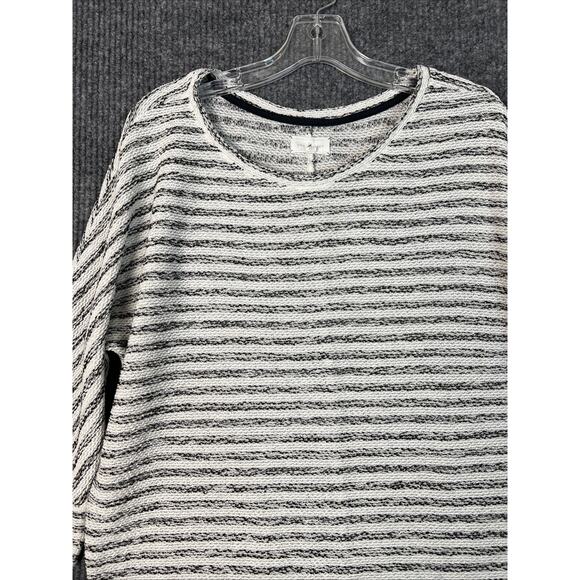 Lou & Grey Womens Textured Striped Top Size Large Neutral Bohemian Coastal - Picture 2 of 8